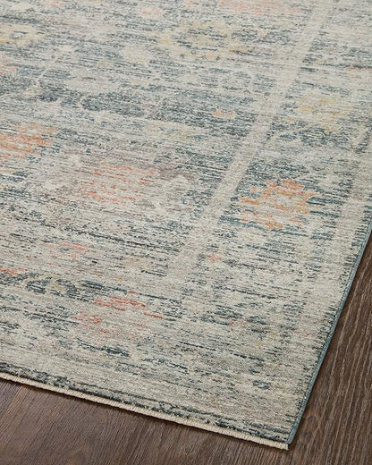 Loloi Magnolia Home by Joanna Gaines Millie Collection MIE-01 Blue/Multi 7'-10" x 10', .25" Pile Height, Area Rug