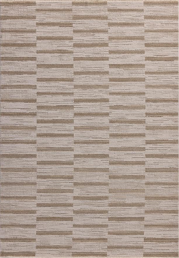 Loloi Amber Lewis Cali Collection CIL-04 Ivory/Tobacco 11'-6" x 15'-7", .25" Pile Height, Area Rug