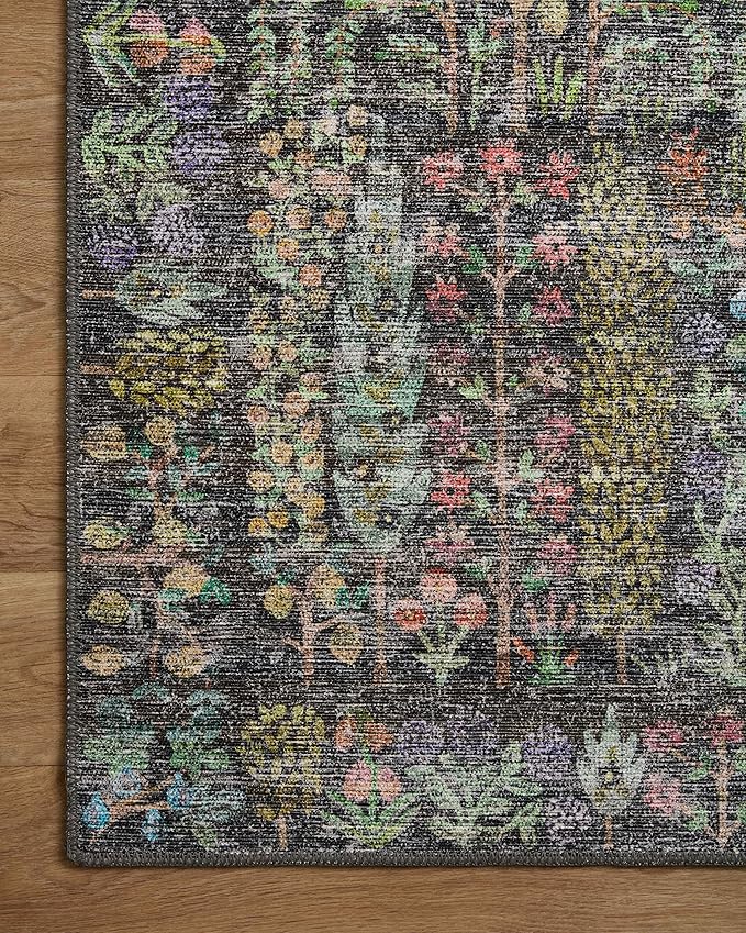 Loloi Rifle Paper Co. Maison Collection MAO-07 Charcoal 8'-4" x 11'-6", .19" Pile Height, Area Rug