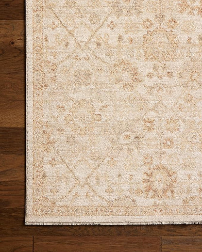 Loloi Chris Loves Julia Palma Collection PLM-04 Natural/Spice 3'-6" x 5'-6" Accent Rug Vintage Style Boho Living Room Bedroom Carpet