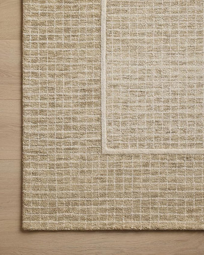 Loloi Chris Loves Julia Briggs Collection, Wheat & Ivory, 5'-0" x 7'-6" Area Rug – Minimal Gritted Design Area Rugs for Living Room Bedroom Entryway & Hallway No Shed High Traffic Home Decor Rug