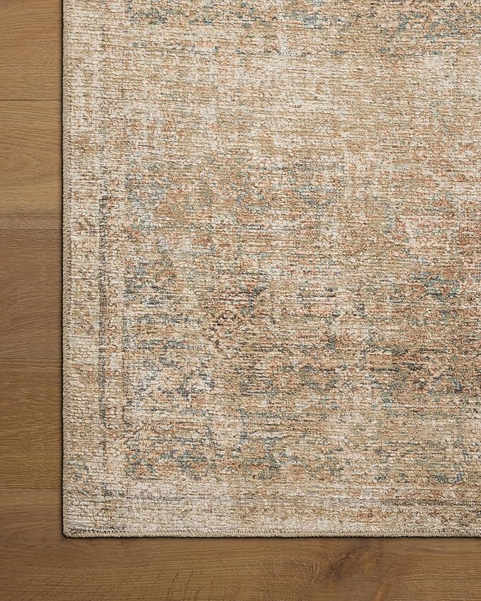 Loloi Amber Lewis Cambria Collection CBR-08 Ocean/Brick 2'-3" x 3'-9" Accent Rug Jute, Neutral, Vintage Style, Antique Tone, Living, Bedroom, Dining, Carpet