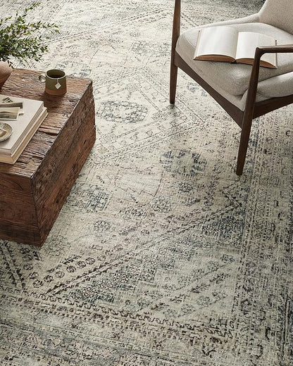 Loloi Magnolia Home by Joanna Gaines Sinclair Collection SIN-04 Natural/Sage 2'-0" x 5'-0", .25" Pile Height, Machine Washable, Accent Rug