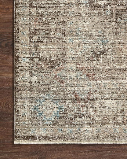 Loloi Magnolia Home by Joanna Gaines Millie Collection MIE-03 Charcoal/Dove 11'-6" x 15'-7", .25" Pile Height, Area Rug