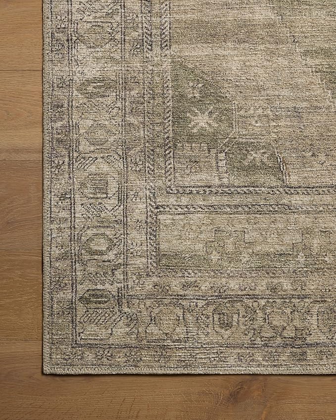 Loloi Amber Lewis Cambria Collection CBR-03 Sand/Olive 10'-0" x 14'-0" Area Rug Jute, Neutral, Vintage Style, Antique Tone, Living, Bedroom, Dining, Carpet