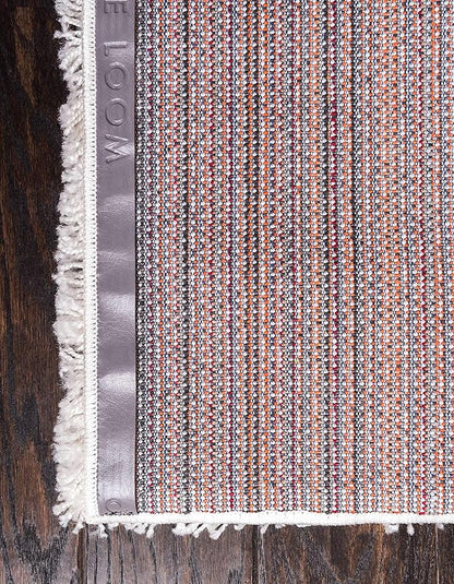 Unique Loom Solid Shag Collection Area Rug (8' x 11' Rectangle, Snow White)