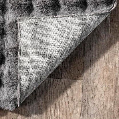 nuLOOM Jeni Checkered 6 Round Machine Washable Area Rug for Living Room Bedroom Dining Room Kitchen, Dark Grey