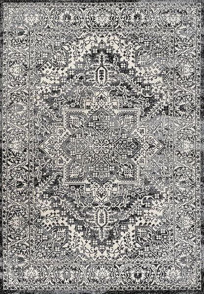 JONATHAN Y Vintage Medallion Indoor Area Rug Black 4X6, Modern Boho for Living Room, Bedroom, Kitchen, Office, Easy-Cleaning, High Traffic, Pet-Friendly, Non-Shedding MDP100D-4