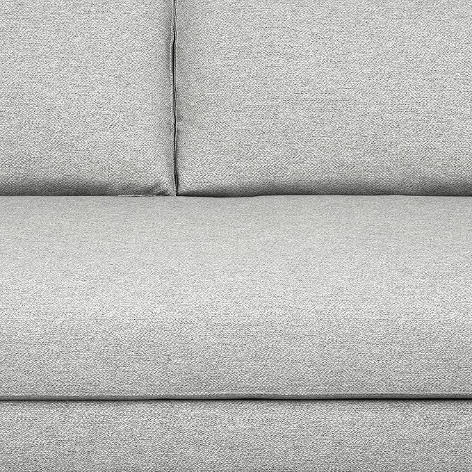 SIMPLIHOME Morrison Right Sectional Sofa in Woven-Blend Recycled Polyester Fabric, Mist Grey, 102-inches Wide, L-Shaped Couch with Right Chaise for the Living Room and Family Room