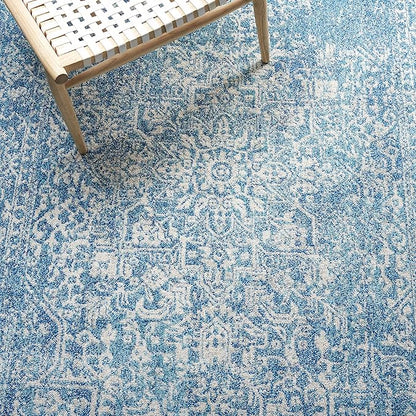 SAFAVIEH Evoke Collection 11' x 15' Blue/Ivory EVK256C Oriental Distressed Non-Shedding Living Room Bedroom Dining Home Office Area Rug