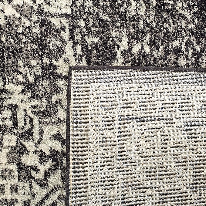 SAFAVIEH Evoke Collection 11' x 15' Black / Grey EVK256R Oriental Distressed Non-Shedding Living Room Bedroom Dining Home Office Area Rug
