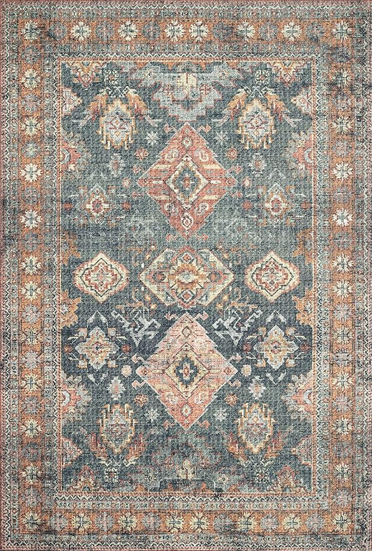 Loloi II Skye Collection SKY-10 Sea/Rust 2'-3" x 3'-9" Accent Rug