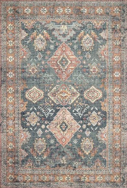 Loloi Skye Collection SKY-10 Sea/Rust 8'-0" x 8'-0" Round Area Rug