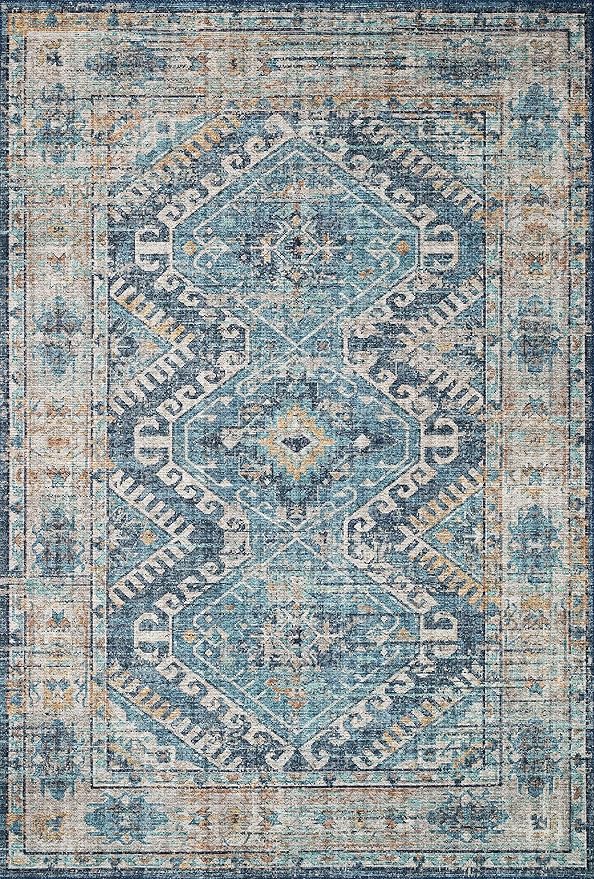 Loloi Skye Collection SKY-03 Denim/Natural 6'-0" x 9'-0" Area Rug