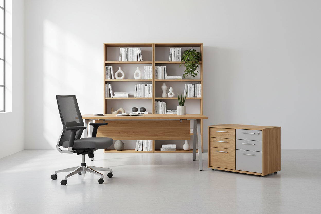 Office DesksErgonomic ChairsBookcases & ShelvingFile Cabinets